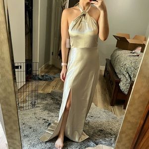 Birdy Grey Monica Dress Satin Neutral Champagne Dress